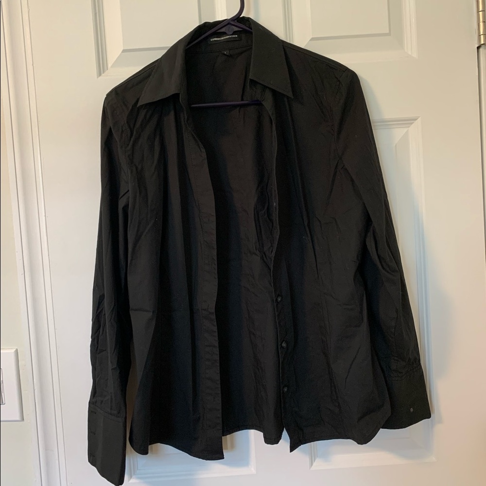 Express Women’s Black Button-Down Shirt